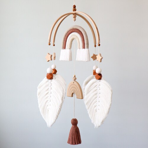 Macrame Baby Mobile Boho Nursery Decor Rainbow Mobile for Etsy