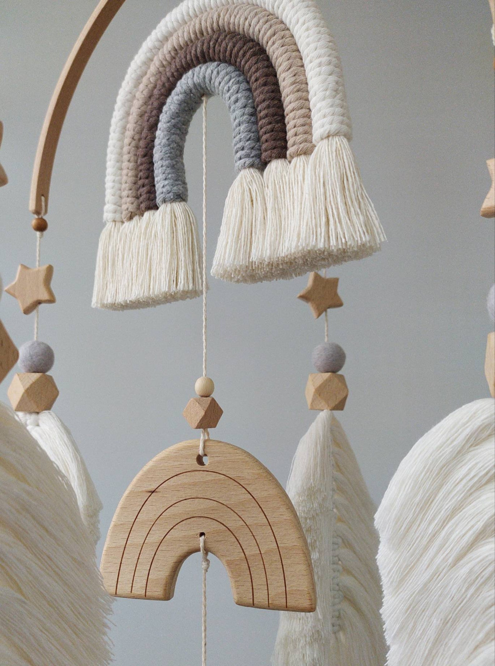 Macrame Baby Mobile Boho Nursery Decor Rainbow Mobile for Etsy