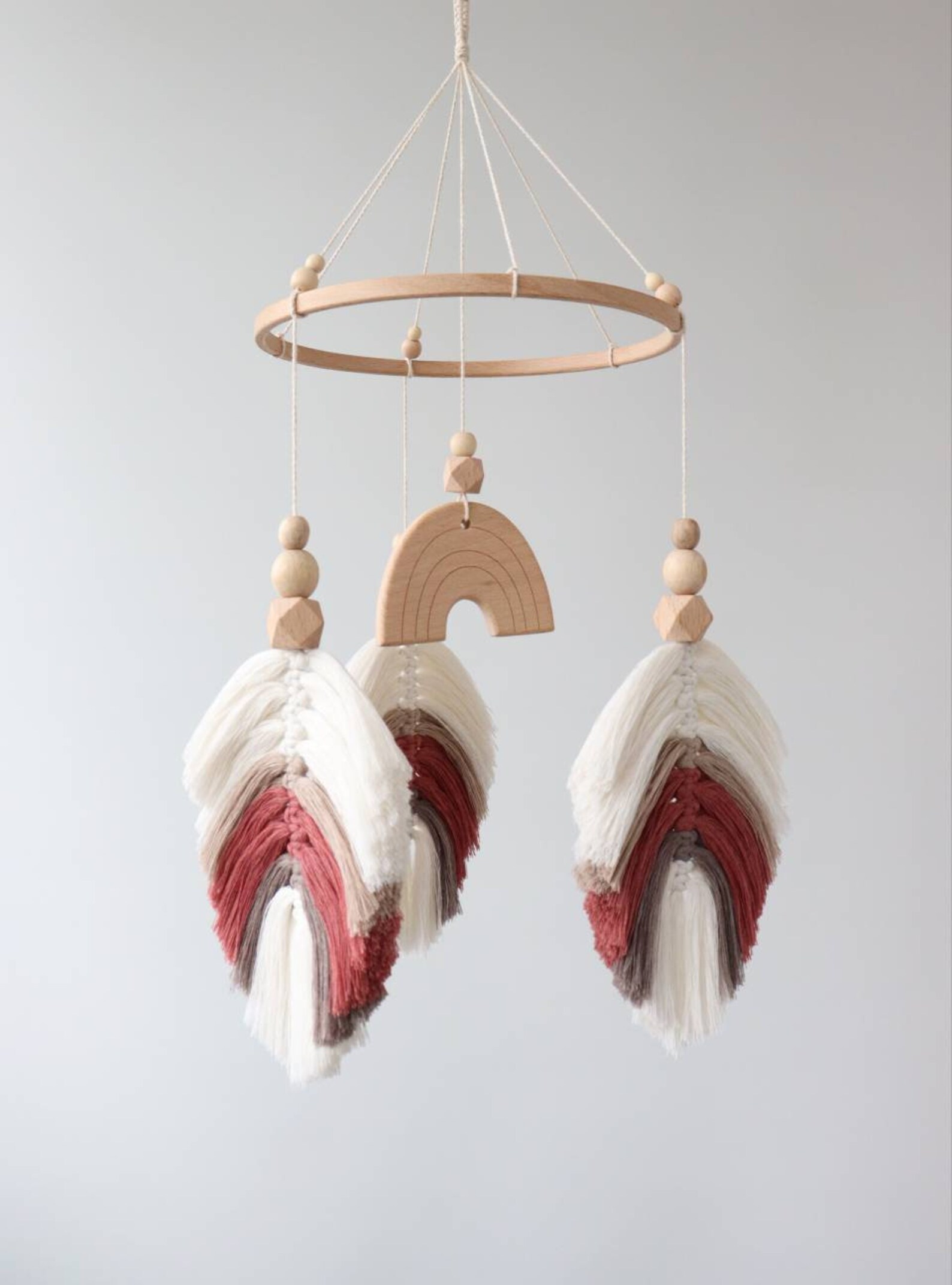 Macrame baby mobile Boho nursery decor Rainbow mobile for Etsy