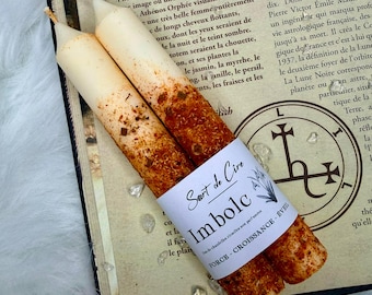 Duo de chandelles rituelles sabbat Imbolc