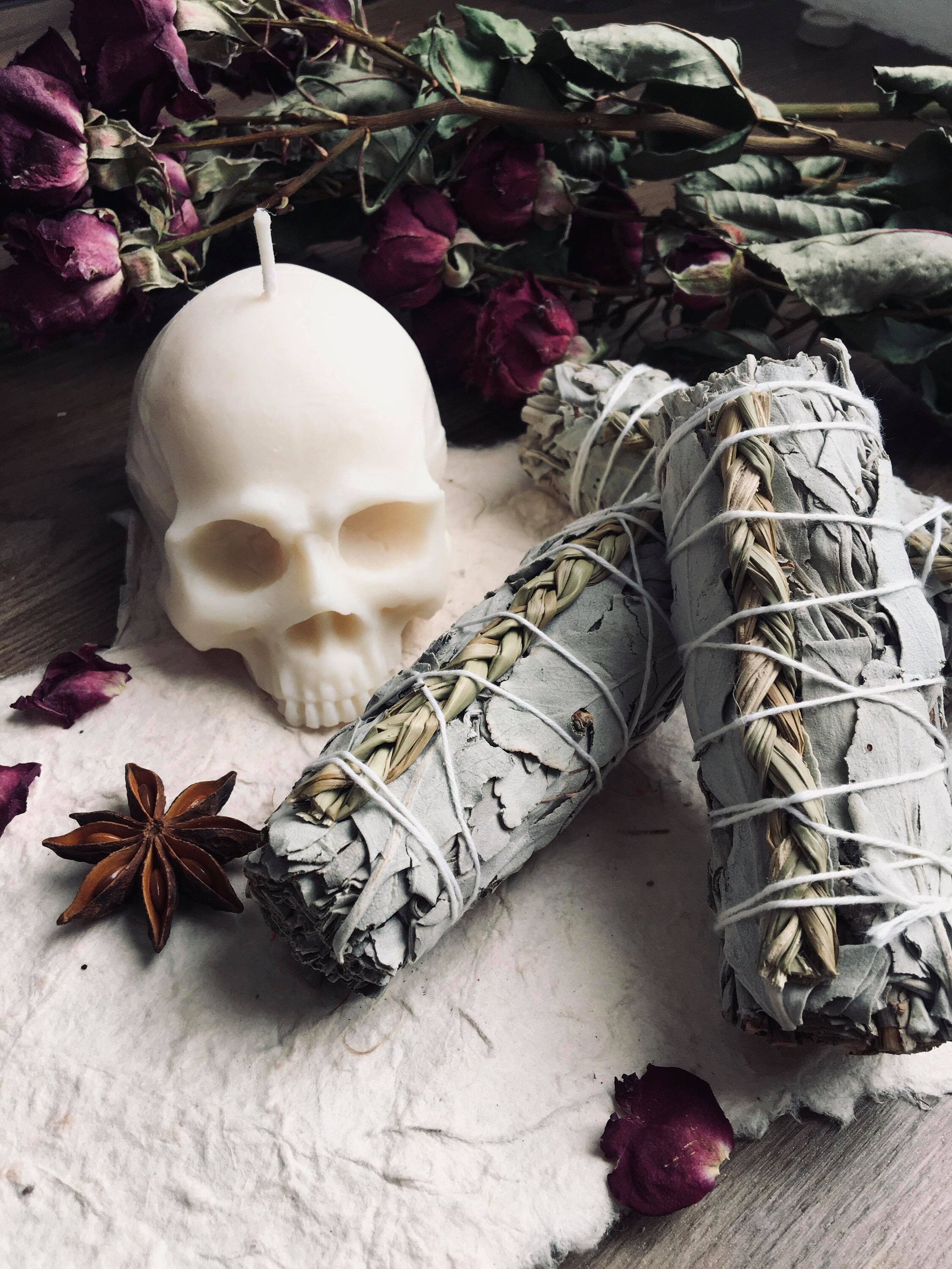 Sauge Blanche et Tresse de Foin d'odeur - Purification Fumigation- Nettoyage Énergétique