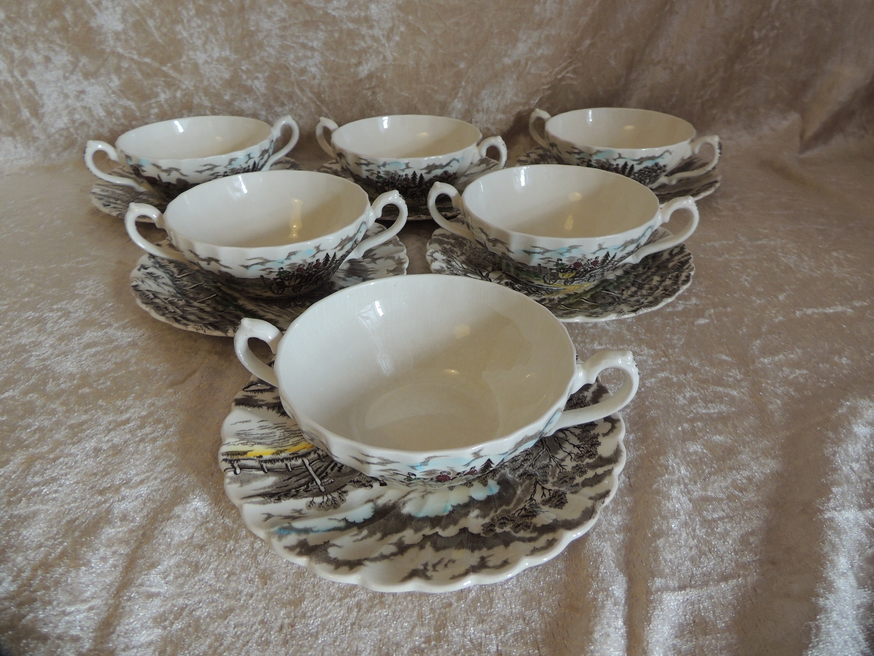 MYOTT ミヨット ザ・ハンター カップ＆ソーサー 6客 本物 アンティーク