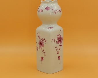 Vintage Lichte Fine China Vase GDR | DDR Porzellanvase 26,5 cm | Rosa Blumendekor | Mid Century Porzellan | Made in GDR