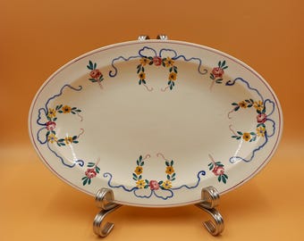 U&C Sarreguemines France Servierplatte Vintage | Platte 33,5 cm | Französische Fayence