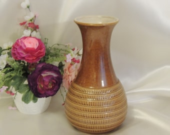 Vintage Keramik Vase 608/26 | 26 cm Braun Beige | West Germany Style | Mid Century Retro Vase | 60er 70er Jahre