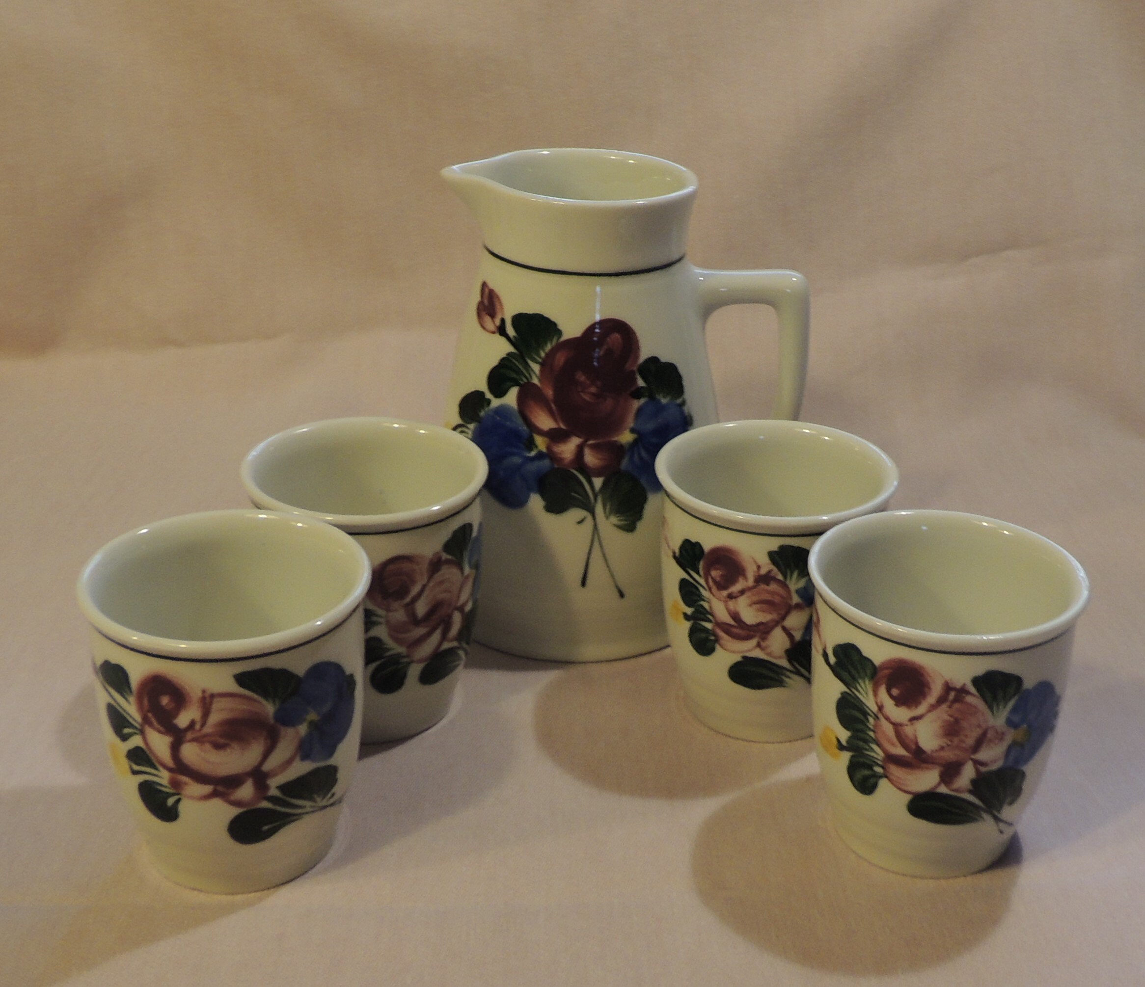 Lilien Porcelain ALPENFLORA Jug and 4 Cups Austria Vintage - Etsy Finland