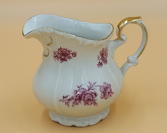 Edelstein Bavaria Maria Theresia Milchkännchen Vintage | 0,3 L Porzellan | Rosendekor Gold | Milchkanne