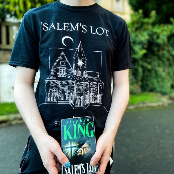 SALEM’S LOT Stephen King book shirt black Vampires Dracula Frankenstein Gothic The Shining Misery Pet Sematary Carrie Nosferatu Horror gift