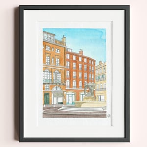 Poster illustration of Place de la Trinité, Toulouse, 30 x 40 cm