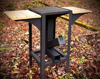 Rocket Stove - Wood Burning Grill with Cedar Plank Tables