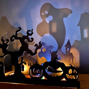 Halloween Jack-o-Lantern Candle Box-Holloween Decor-Plasma Cut Metal Design