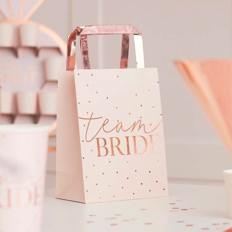 Hen party gift bags rose gold pink Etsy