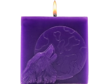 ROOGU Night of the Wolf * Scented Candle Lavender Cube Deep Purple Violet