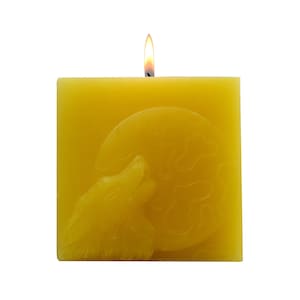 ROOGU The Night of the Wolf * Scented Cube Candle Vanilla Lemon-Yellow Moon