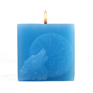 ROOGU The Night of the Wolf * Scented Cube Candle Sea Coast Breeze Blue Light Sky