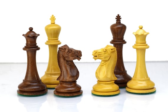 Chess Pieces German Knight | Staunton | 95 mm | Boxwood & Acacia