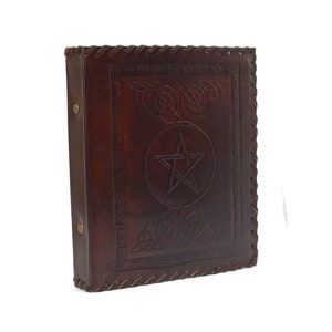 Pentagram Ster * Mappen 4 ringen DIN A4 Echt leer Buffel Handgemaakt