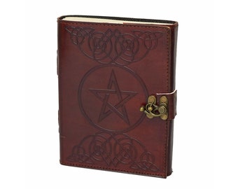 Pentagramm - Vintage Buffalo Leather Journal Cotton Paper Notebook Handmade in India