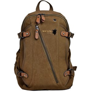 ROOGU Land Turtle Backpack 25L – Comfortable backpack with many practical compartments – Brown – Laptop compartment, extra wide shoulder straps