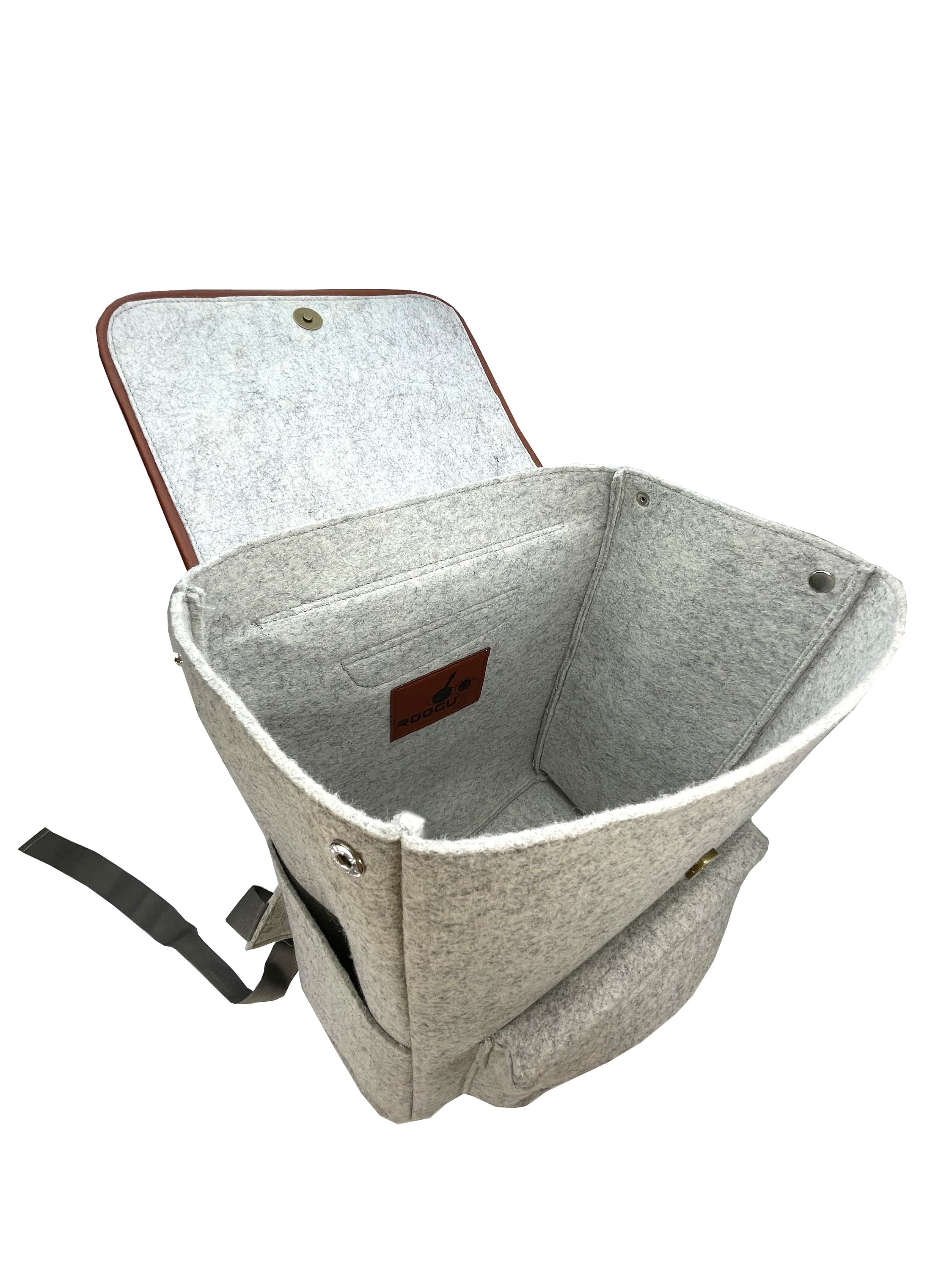 ROOGU Grey Buddy * Mochila De Fieltro Ligera 20l Hecha A Mano En
