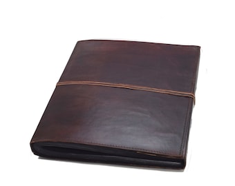 Indian Classic * Photo Album XXL Vintage Buffalo Leather Black Cotton Paper Handmade