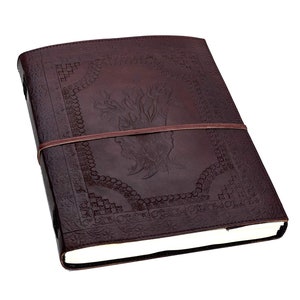 Albero Famiglia XXL Journal Diario Libro Ospiti Pelle CARTA di COTONE Fatto Mano India
