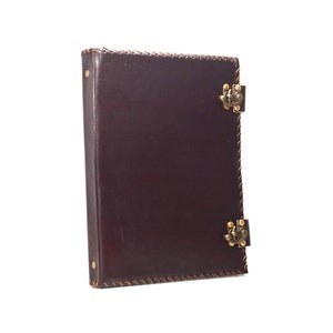 Indian Classic - 4 Ring Binder File Folder with Closures DIN A4 Genuine Leather Handmade India