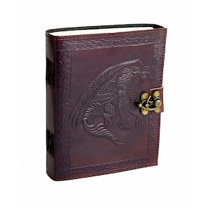 Sage sui Draghi * Vintage Fatta a Mano Pelle di Bufalo Journal CARTA di COTONE