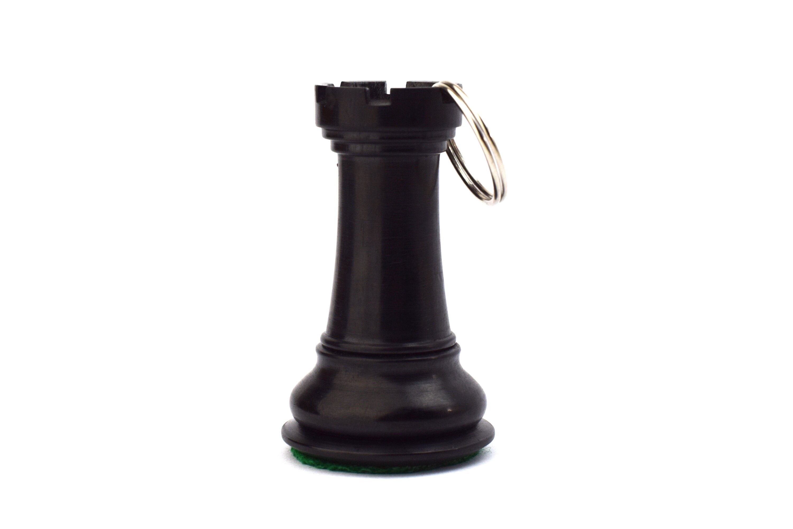 ROOGU Schlüsselanhänger Ring echte Schach Figur König Buchsbaum Handmade Indien 