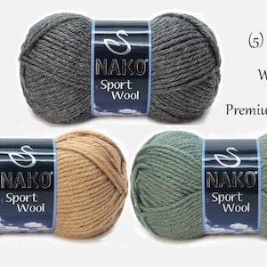 Nako Sport Wool Yarn, Wool Yarn, Bulky Wool Yarn, Nako Yarn, Nako Sport Wool, Yarn For Crochet, Chunky Yarn, Bulky Yarn, Scarf Yarn, 100g