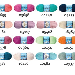 Nako Saten Micro Akrylgarn, 100g, Stickning Virkning bild 4