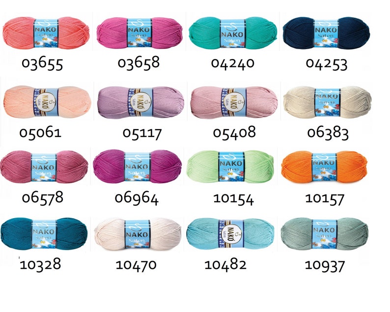 Nako Saten Micro Akrylgarn, 100g, Stickning Virkning bild 4
