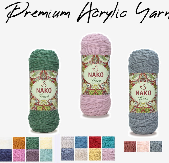 Nako Yarn, Nako Truva Yarn, Yarn for Crochet, Yarn for Shawl, Summer Yarn,  Spring Yarn, Scarf Yarn, Throw Yarn, Afghan Yarn, Acrylic Yarn 