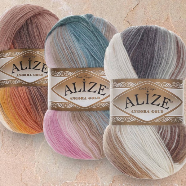 Alize Angora Gold Batik, Hilo de lana, Hilo de Batik, Hilo de Alize, Hilo de ganchillo, Hilo de angora, Hilo de aliña Alize Angora Gold Batik, Mohair, 100g 3.52 oz