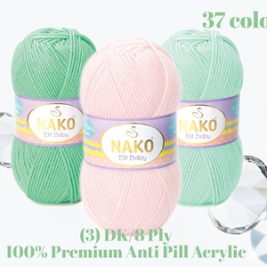 Yarn Nako Elit Baby Yarn Soft Baby Yarn 100% Premium Anti Pill Acrylic Yarn, 100 gr 3.53 oz, 250m 273 yds, Baby Knitting Yarn baby yarn Nako