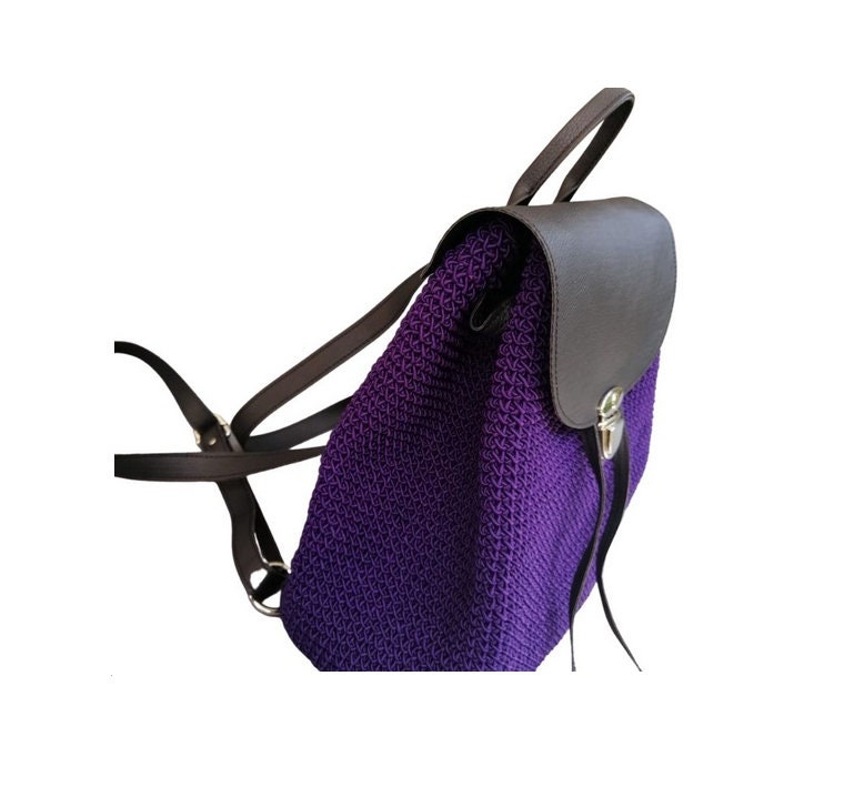 Crochet Backpack Leather Backpack Kit Leather Kit Kit for Etsy