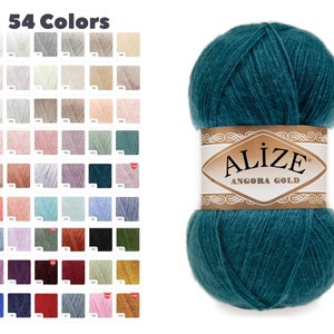 Alize Angora Gold Yarn, Wollmischgarn Angora, Strickgarn, Knäuel Wolle zum Stricken, 100 g 550 m feines Garn