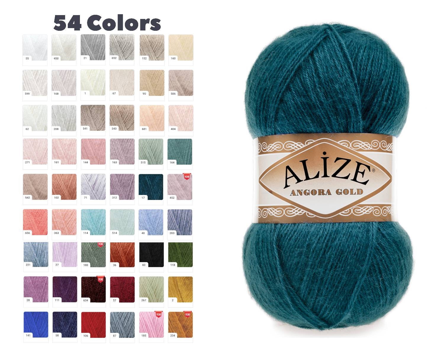 Alize Angora Gold Yarn, Wool Blend Yarn Angora, Knitting
