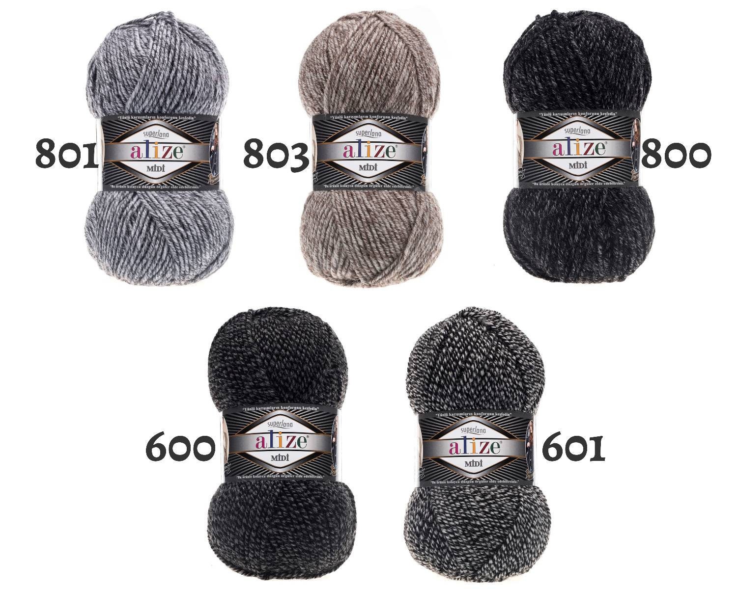 Alize Superlana Midi Yarn: 25% Wool, Worsted Weight - Etsy Israel