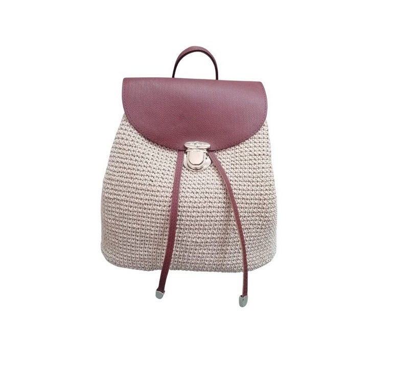 Crochet Backpack Leather Backpack Kit Leather Kit Kit for Etsy