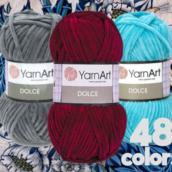 Yarn YarnArt Dolce Yarn For Blanket Yarn Art Velours Yarn Towel Yarn 100g 3.52oz 120m 131 yd Long Eyelash Yarn