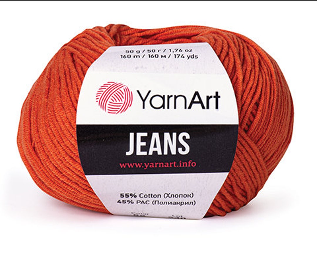 Yarnart Jeans, Yarn Art Jeans, Cotton Yarn, Knitting Yarn, Crochet Yarn,  Baby Yarns, Yarn for Cardigans, Yarn for Babies, 50g160m1.76oz174yd 