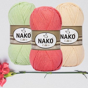 Nako Calico, Nako Calico Garn, Baumwollgarn, Amigurumi Garn, Häkelgarn, Sommer Garn, Strickgarn, weiches Häkelgarn, DK Garn, 100g Garn