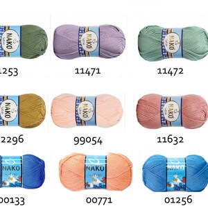 Nako Saten Micro Akrylgarn, 100g, Stickning Virkning bild 5
