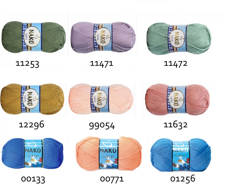 Nako Saten Micro Akrylgarn, 100g, Stickning Virkning bild 5
