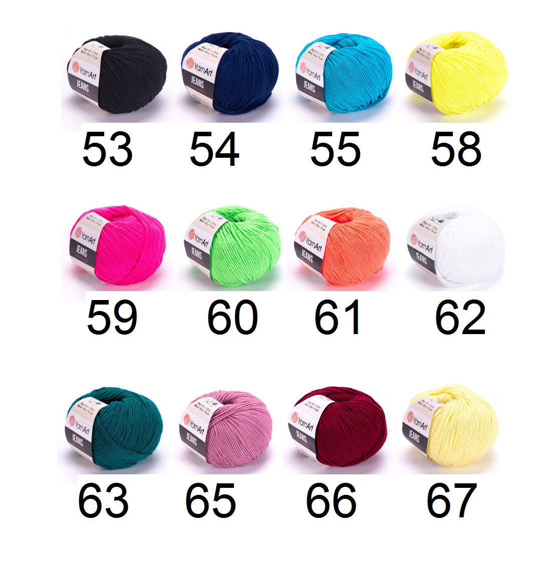 YarnArt Jeans Knitting Yarn, Turquois 81