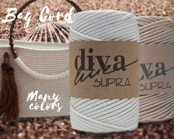 Macrame Cord 2mm Yarn for Bag Crochet Cotton and Polyester Cord Yarn for  Bags Diva Line Supra 70m 76.5yds Yarn for Basket Macrame Supplies 