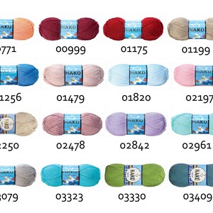 Nako Saten Micro Akrylgarn, 100g, Stickning Virkning bild 3