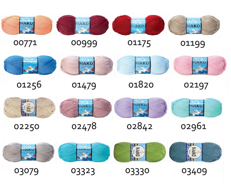 Nako Saten Micro Akrylgarn, 100g, Stickning Virkning bild 3