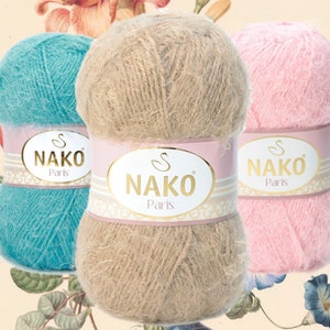 NAKO Paris, Knitting Yarn, Crochet Yarn, Nako Paris Yarn, Nako Yarn, Paris Nako Yarn, Hat Yarn, Shawl Yarn, 100g 3.52oz 245m 267yd ScarfYarn